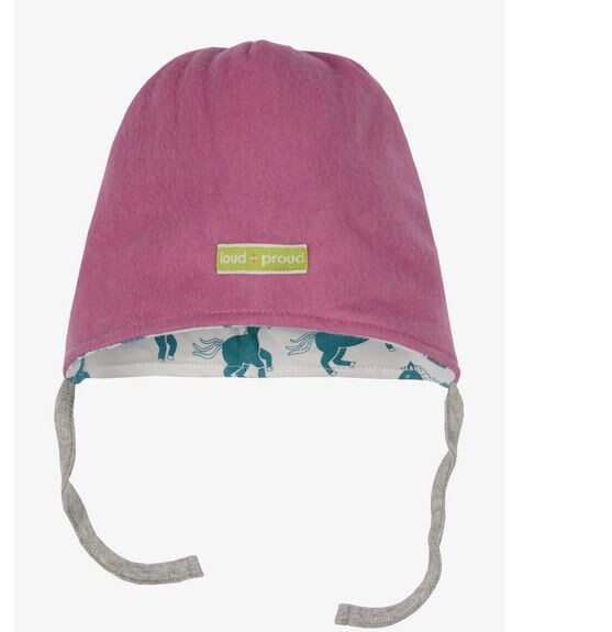 Gorro polar con cinta rosa