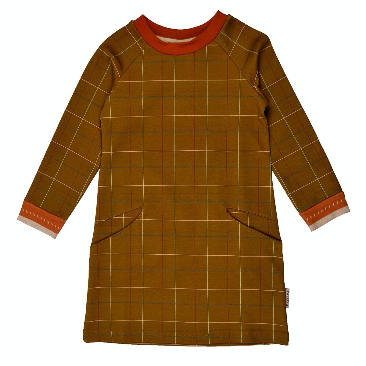 Vestido cuadros mostaza