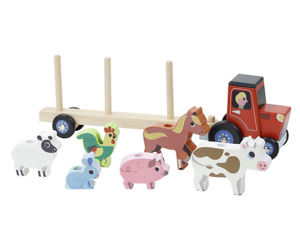 Tractor animales apilables