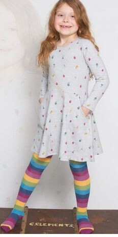 Vestido manga larga  flora skater