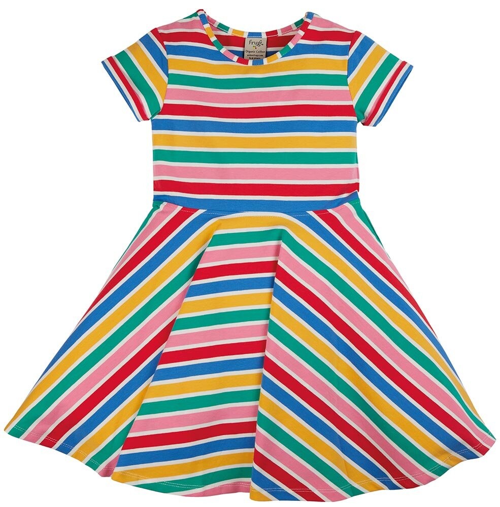 Vestido manga corta skater spring